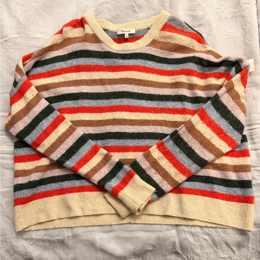 Madewell Colorful Striped Knit Sweater